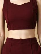 Myshka Women's Magenta Solid Party Top | Grocsy