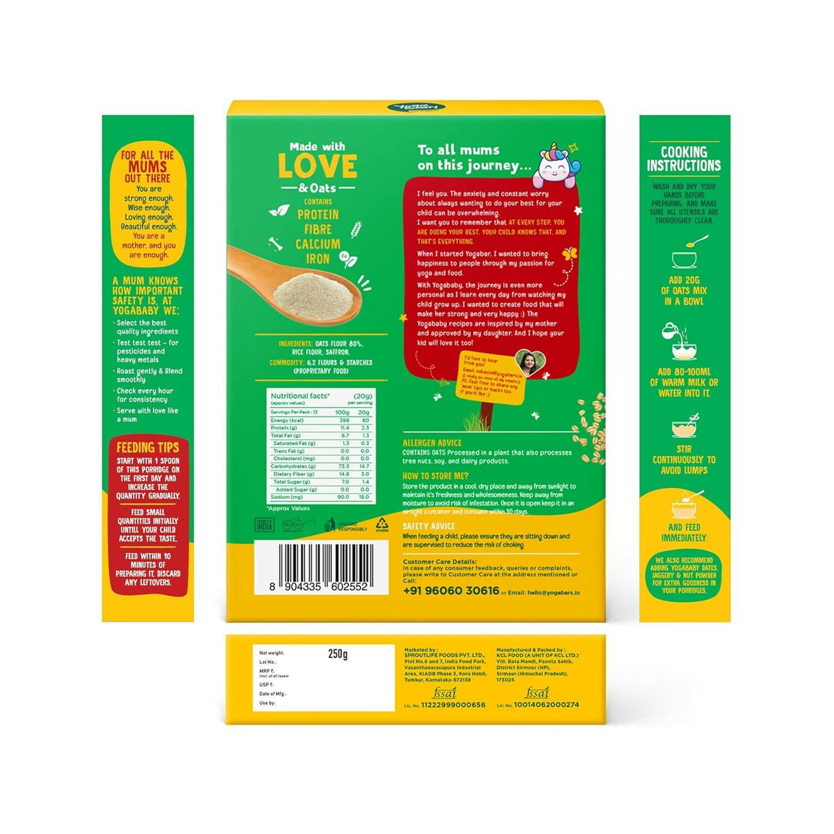 Yoga Bar Yogababy Saffron & Oats Mix, Healthy Porridge Mix For Infants, Kids, Children | Grocsy
