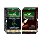 VedicAyurveda Natural Soft Black & Natural No Ammonia Dark Brown Henna Hair Color Powder | Grocsy