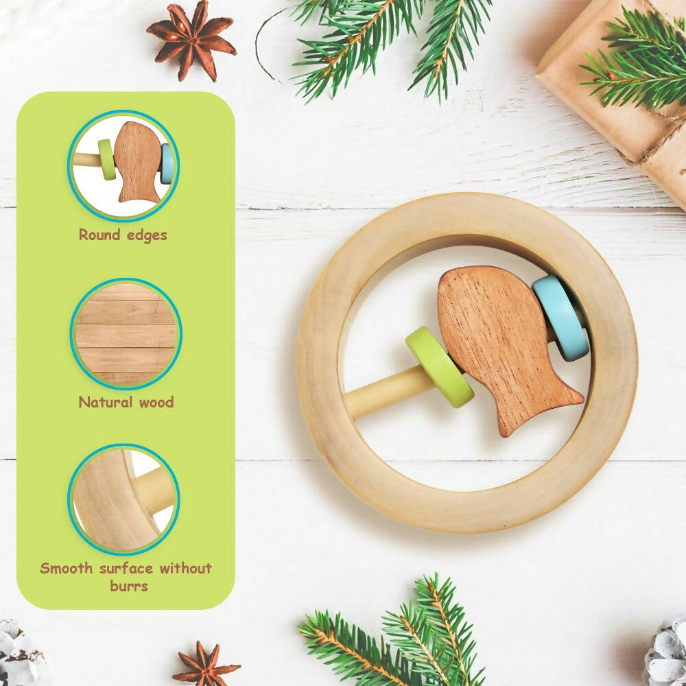 Matoyi Maraca Rattle, Fishy Rattle & Teether Bear Shaped Combo | Grocsy