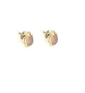Bling Accessories Rose Quartz Rough Stone Stud Earrings | Grocsy