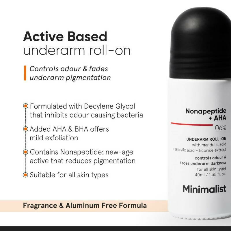 Minimalist Nonapeptide + AHA 06% Underarm Roll On | Grocsy
