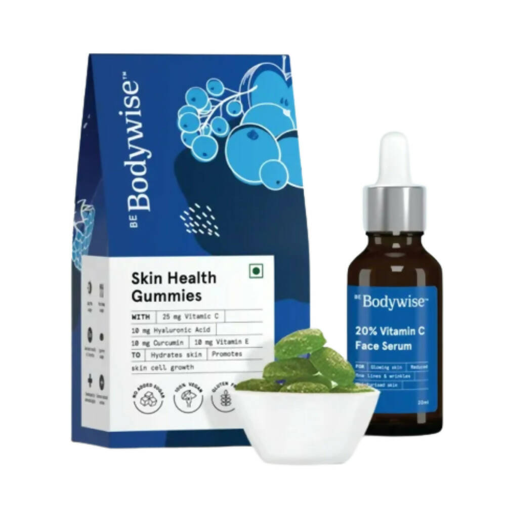 BeBodywise 20% Vitamin C Face Serum & Skin Health Gummies For Skin Glow | Grocsy