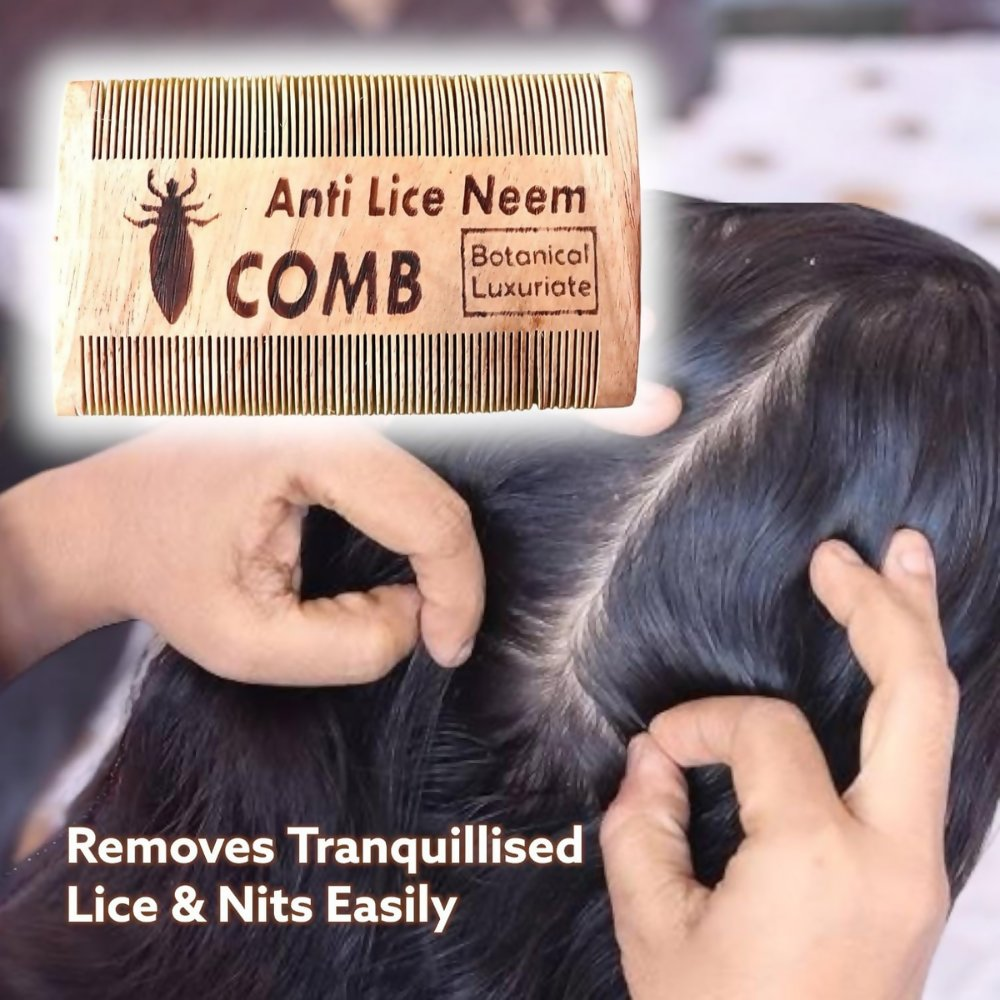 Botanical Luxuriate 100% Neem Wood Lice & Nits Comb | Grocsy