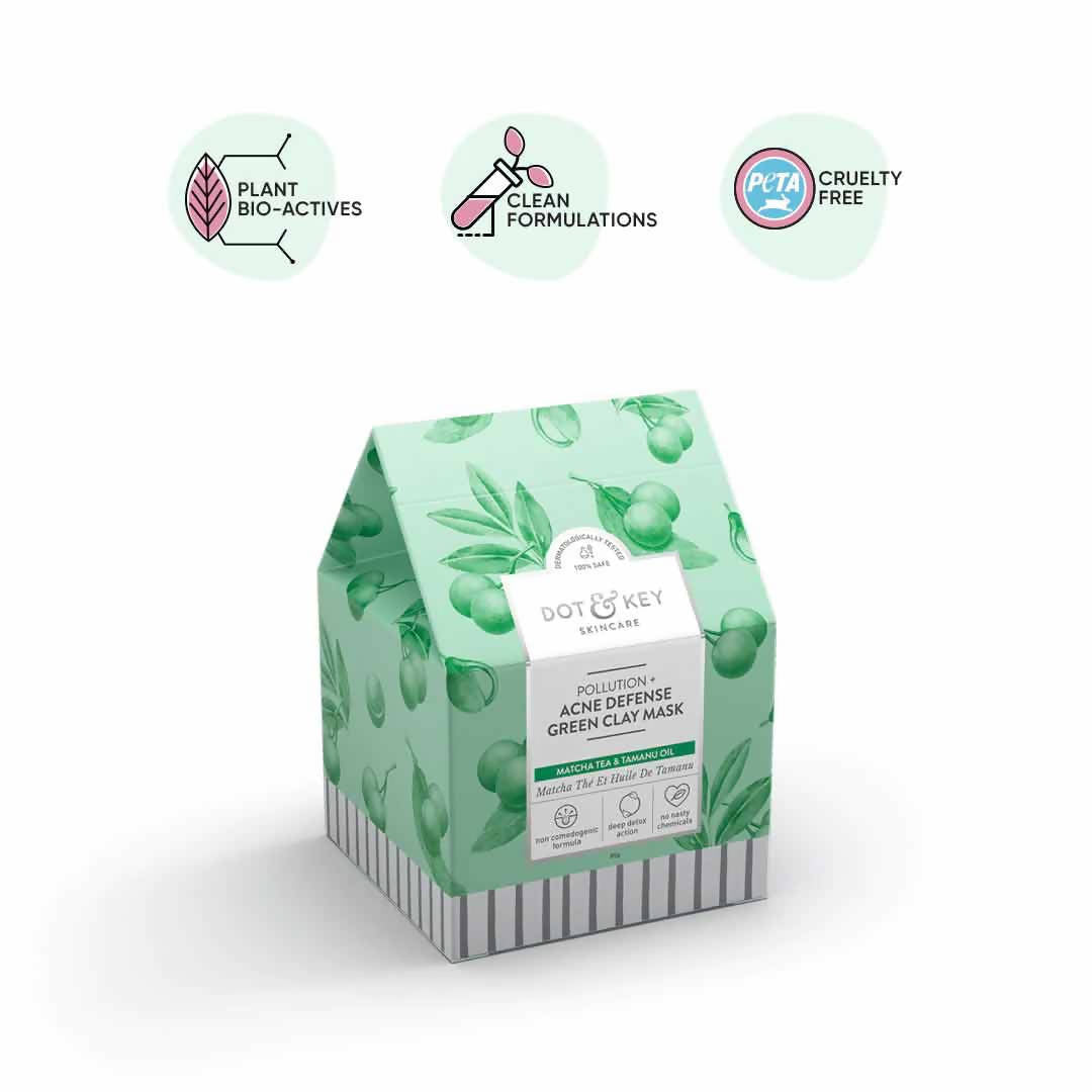 Dot & Key Pollution + Acne Defense Green Clay Face Mask | Grocsy