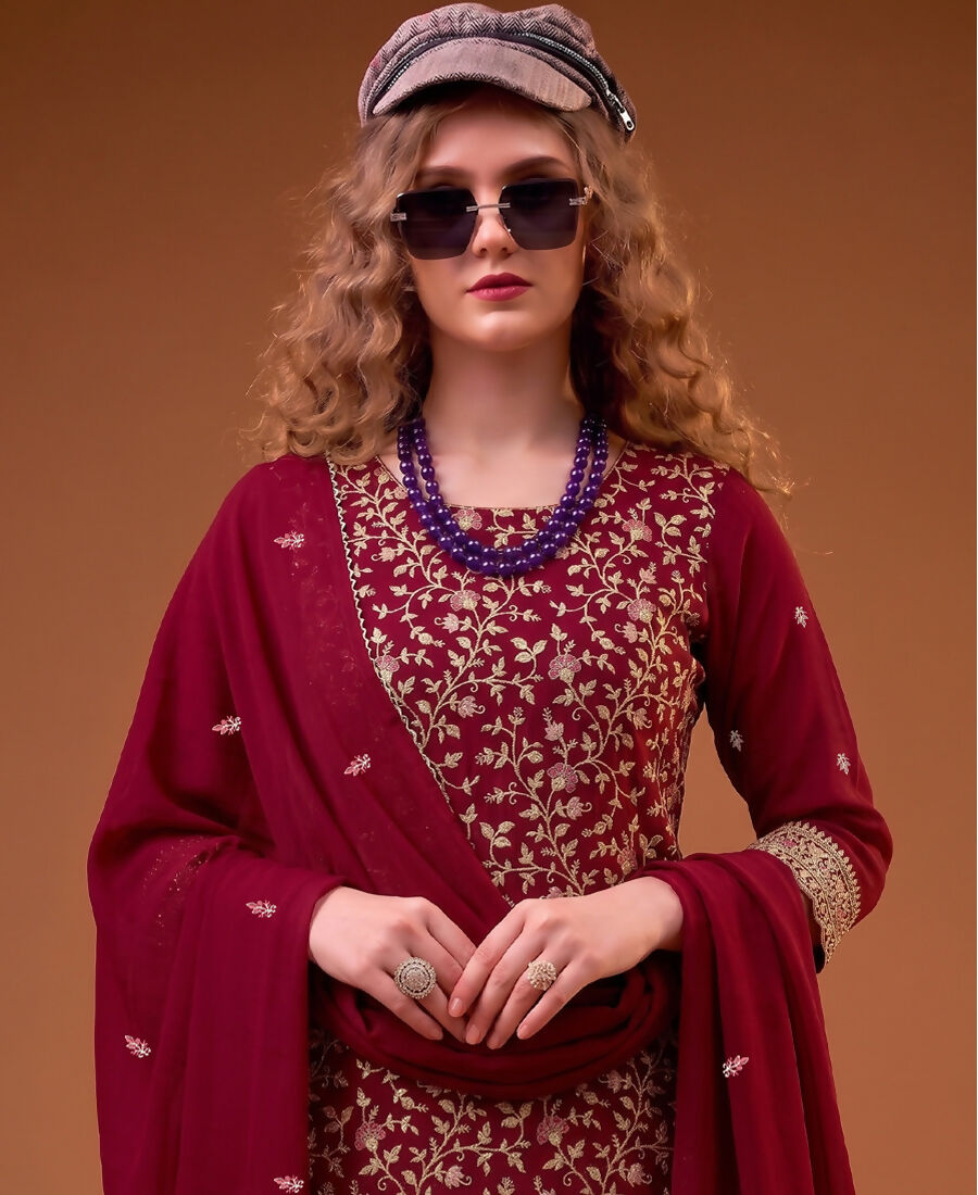KC Rani Pink Straight Suit For Women Georgette Fabric | Grocsy