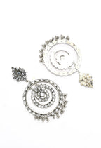 Mominos Fashion Johar Kamal Women's White Kundan Circles Earrings