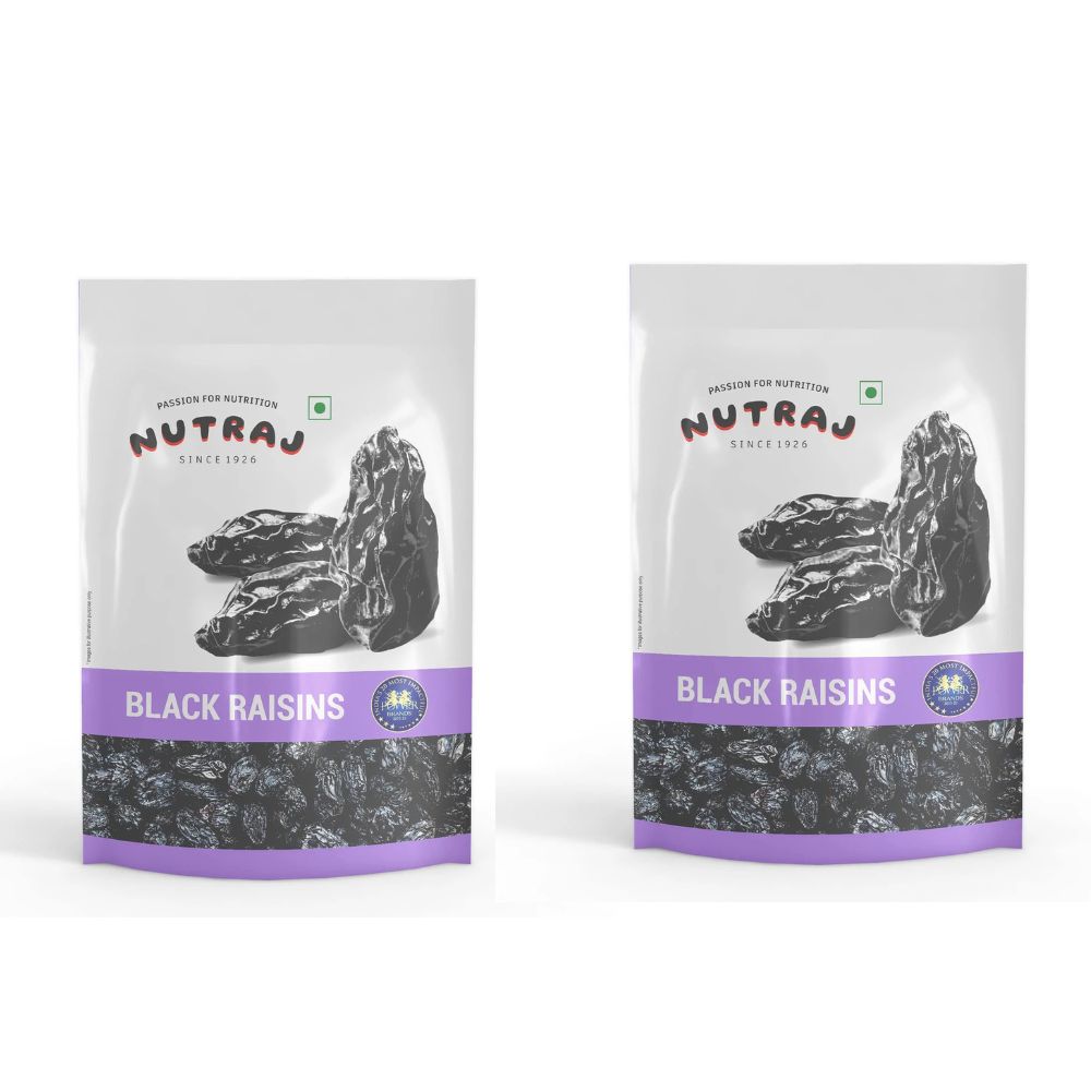Nutraj Dried Black Raisins | Grocsy