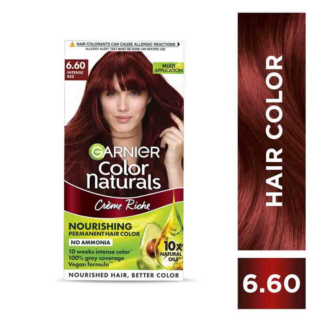 Garnier Color Naturals Creme Riche Hair Color - Shade 6.60 Intense Red | Grocsy