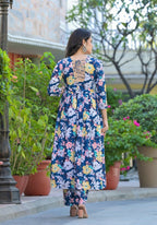 Designer Stylish Blue Ab Cotton Suit With Dupatta - Anbazaar | Grocsy