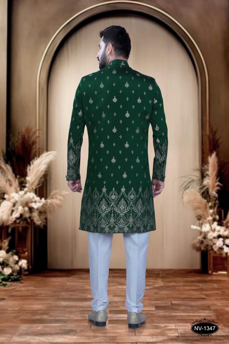 Joban Fashion Men's Green Silk Kurta with Pyjama | Grocsy