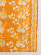 Aavyora Women Mustard Yellow Floral Printed Kurta with Chevron Printed Pants & Dupatta Set | Grocsy