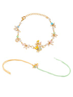 NVR Set of 2 Multicolor Gold Toned Radha Krishna Beaded Bhaiya Bhabhi Rakhi Combo | Grocsy