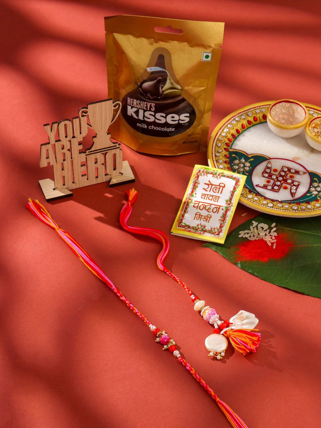 NVR Set of 2 Multicolor Artificial Stones & Beads Bhaiya Bhabhi Rakhi Combo | Grocsy
