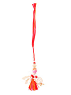 NVR Set of 2 Multicolor Artificial Stones & Beads Bhaiya Bhabhi Rakhi with Roli Chawal Chandan & Mishri | Grocsy