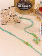 NVR Set of 2 Green Artificial Beads Bhaiya Bhabhi Rakhi, Combo for Rakshabandhan | Grocsy