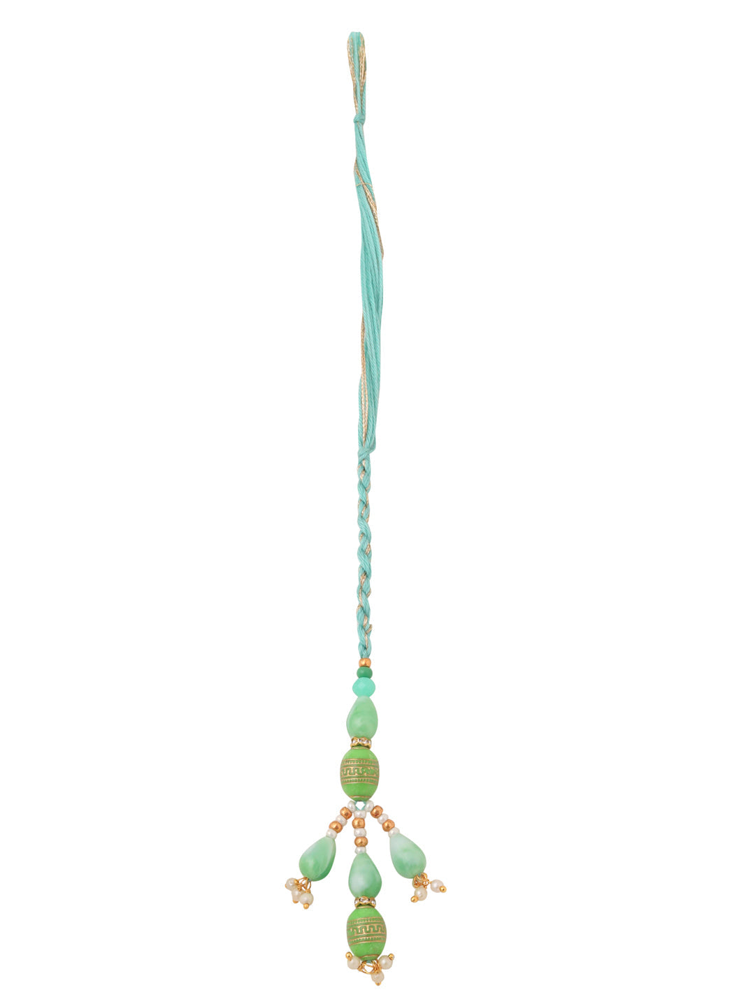 NVR Set of 2 Green Artificial Beads Bhaiya Bhabhi Rakhi, Combo for Rakshabandhan | Grocsy