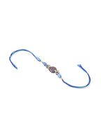 NVR Evil Eye Set of 2 Blue Artificial Beads Bhaiya Bhabhi Rakhi Combo | Grocsy