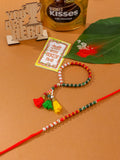 NVR Multicolor Artificial Beads Set of 2 Bhaiya Bhabhi Rakhi Combo | Grocsy