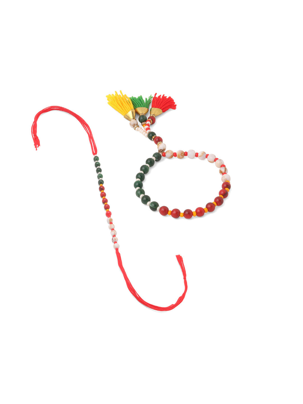 NVR Multicolor Artificial Beads Set of 2 Bhaiya Bhabhi Rakhi Combo | Grocsy