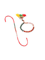 NVR Multicolor Artificial Beads Set of 2 Bhaiya Bhabhi Rakhi Combo | Grocsy