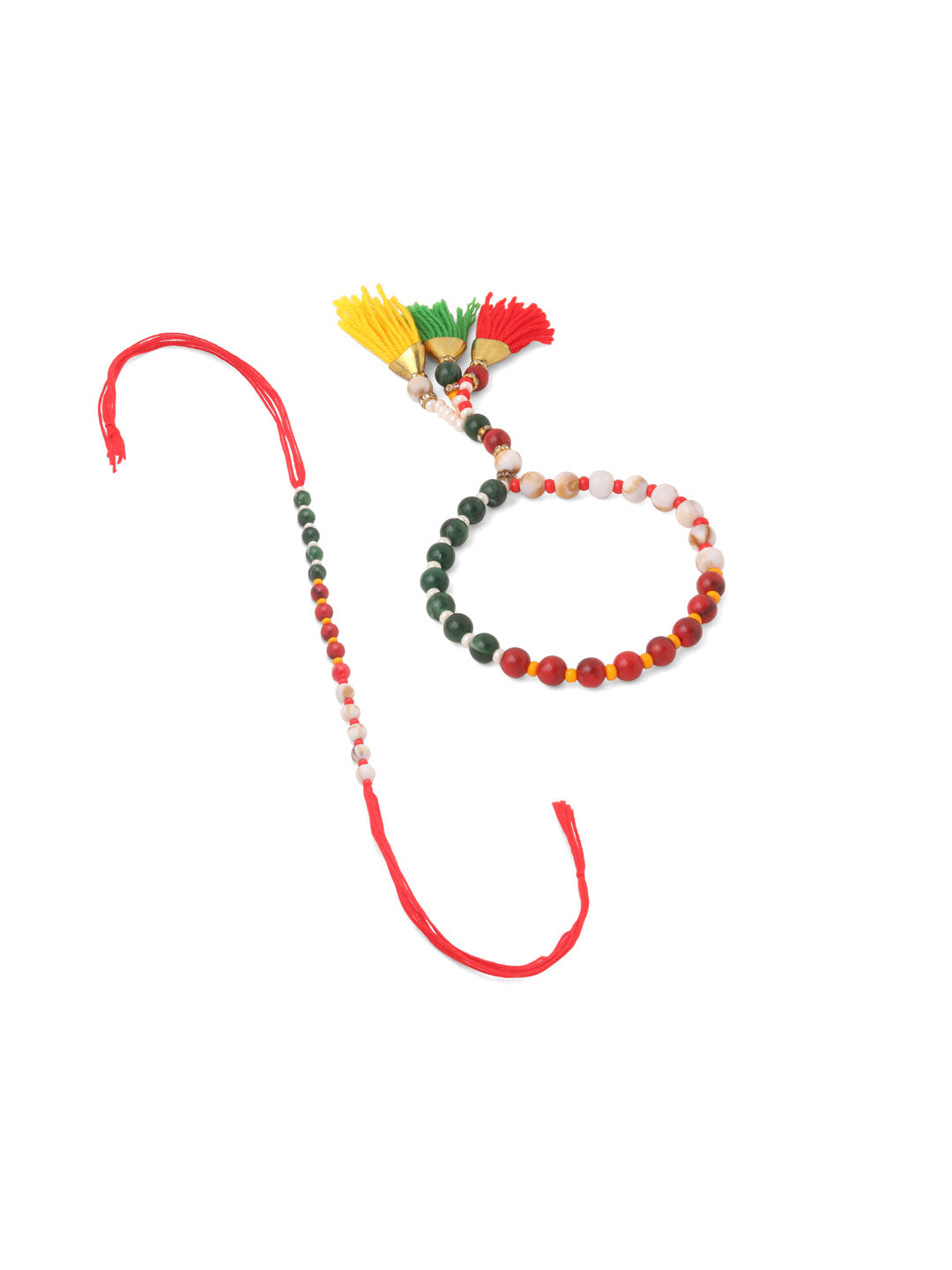 NVR Multicolor Artificial Beads Set of 2 Bhaiya Bhabhi Rakhi Combo | Grocsy
