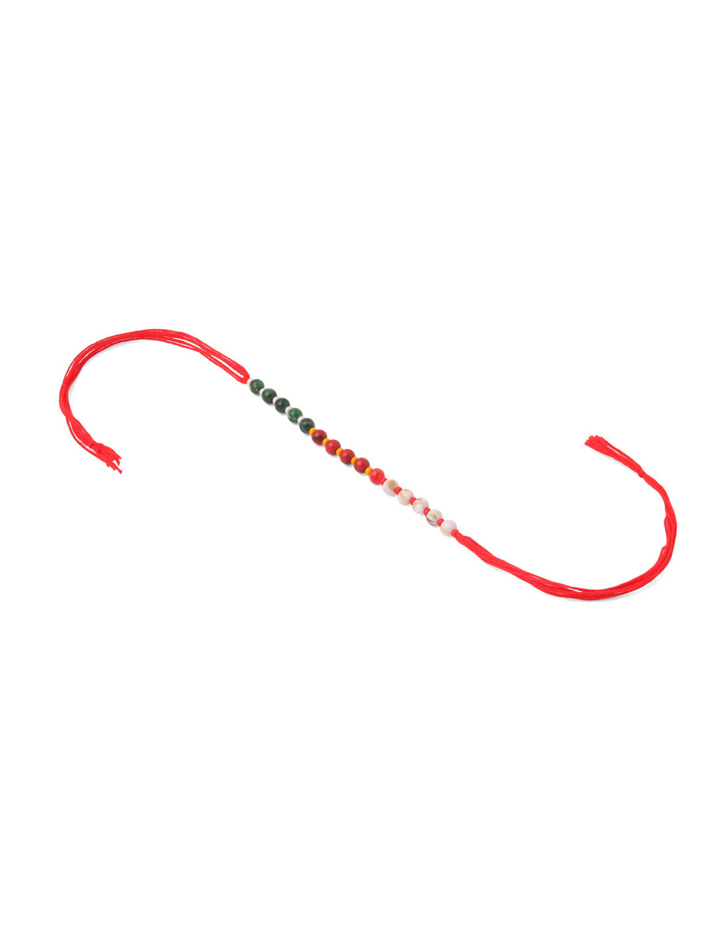 NVR Multicolor Artificial Beads Set of 2 Bhaiya Bhabhi Rakhi with Roli Chawal Chandan & Mishri | Grocsy