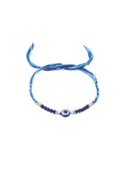 NVR Set of 2 Blue Evil Eye Artificial Beads Bhaiya Bhabhi Rakhi Combo | Grocsy