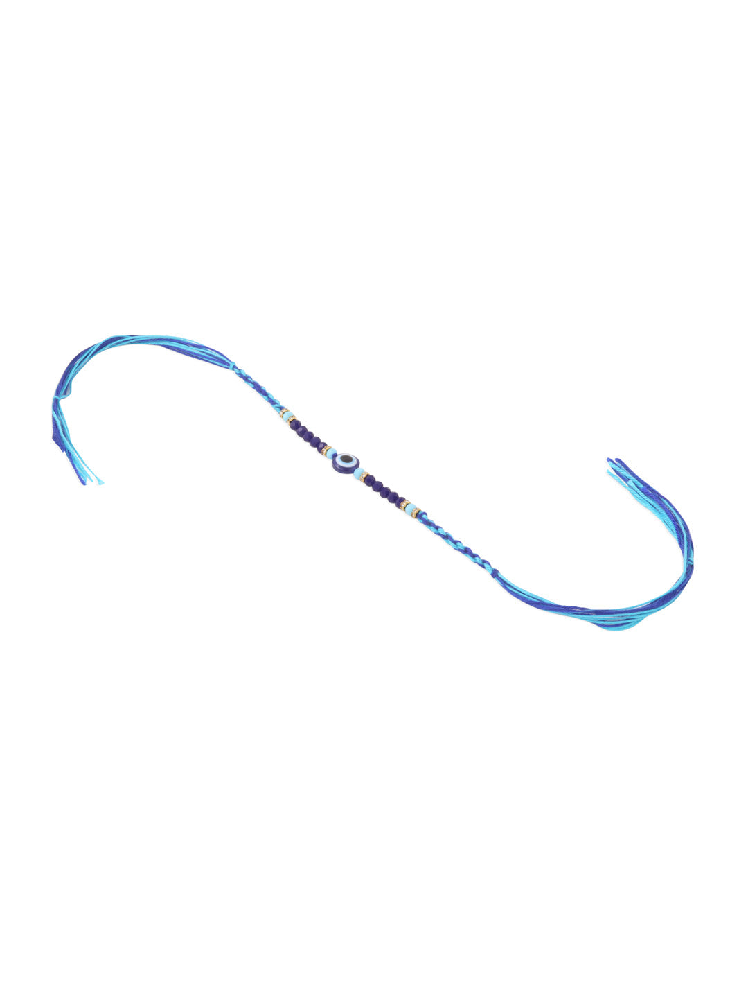NVR Set of 2 Blue Evil Eye Artificial Beads Bhaiya Bhabhi Rakhi Combo | Grocsy