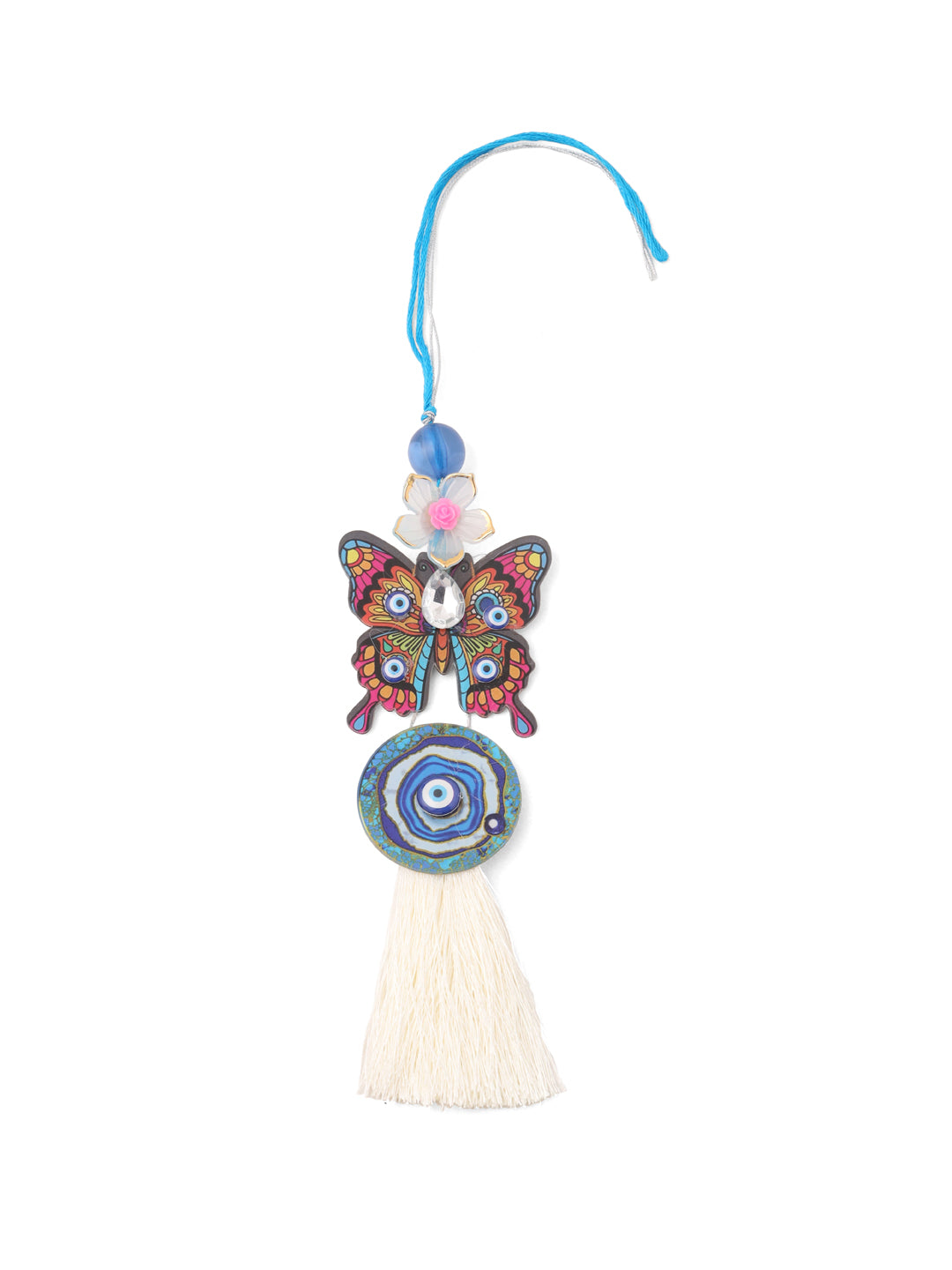 NVR Blue Evil Eye Artificial Beads Set of 2 Bhaiya Bhabhi Rakhi Combo | Grocsy