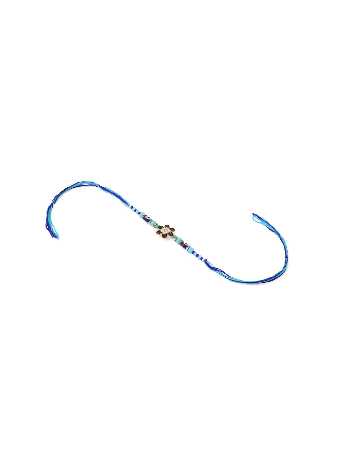 NVR Set of 2 Blue Artificial Beads Evil Eye Bhaiya Bhabhi Rakhi Combo | Grocsy