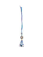 NVR Set of 2 Blue Artificial Beads Evil Eye Bhaiya Bhabhi Rakhi with Roli Chawal Chandan & Mishri | Grocsy