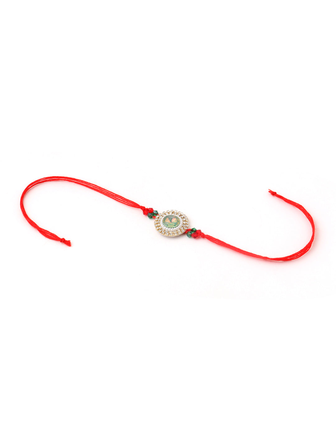 NVR Multicolor Artificial Stones & Beads Set of 2 Bhaiya Bhabhi Rakhi Combo | Grocsy