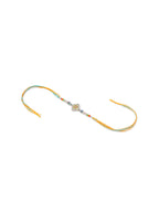 NVR Set of 2 Multicolor Artificial Stones & Beads Floral Bhaiya Bhabhi Rakhi Combo | Grocsy