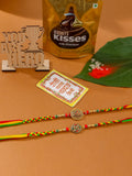 NVR Men Set of 2 Multicolor Floral Design Artificial Stones Thread Rakhi Combo | Grocsy