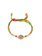 NVR Men Set of 2 Multicolor Floral Design Artificial Stones Thread Rakhi Combo | Grocsy