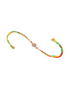 NVR Men Set of 2 Multicolor Floral Design Artificial Stones Thread Rakhi with Roli Chawal Chandan & Mishri | Grocsy