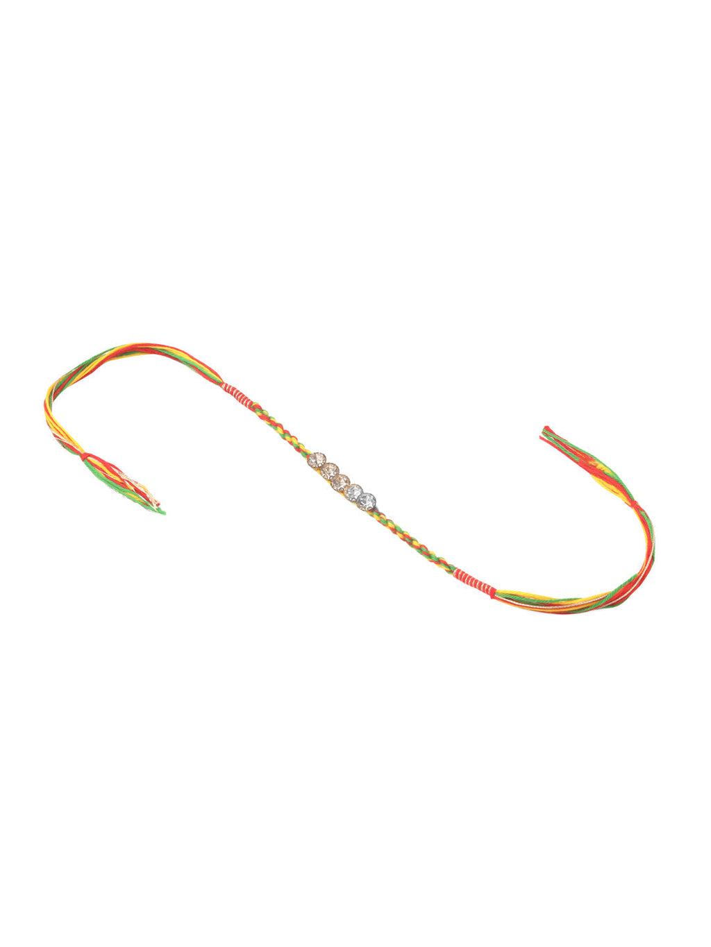 NVR Men Set of 2 Religious Designer Multicolor Artificial Stones Thread Rakhi with Roli Chawal Chandan & Mishri | Grocsy