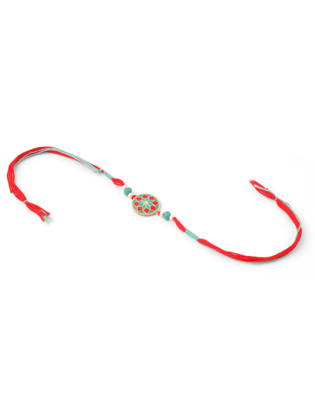 NVR Men Set of 3 Floral Design Multicolor Artificial Beads Thread Rakhi Combo | Grocsy