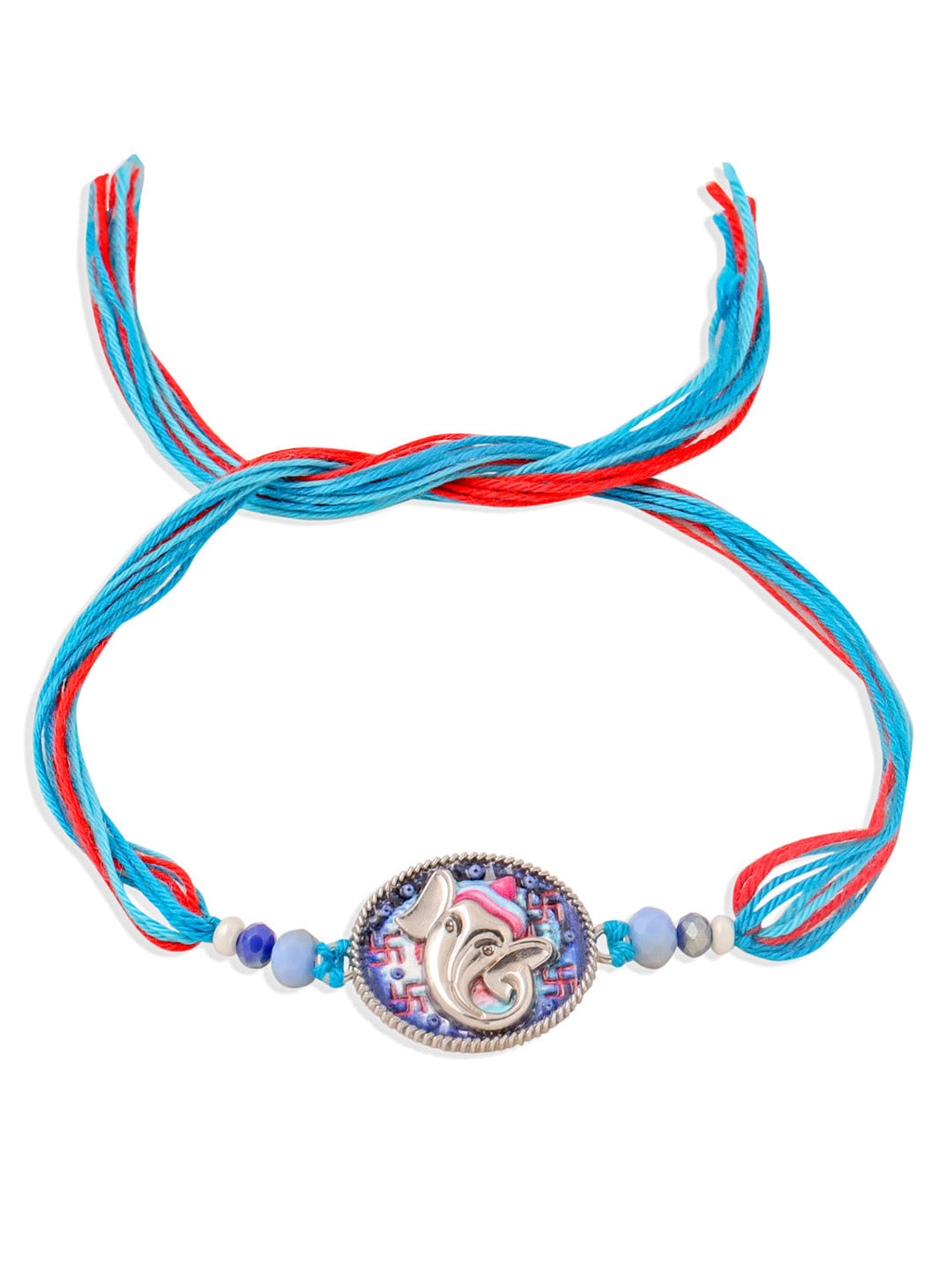 NVR Men Red & Blue Ganesh Ji Thread Rakhi, Combo for Rakshabandhan | Grocsy
