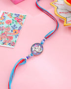 NVR Men Red & Blue Ganesh Ji Thread Rakhi with Roli Chawal Chandan & Mishri | Grocsy
