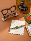 NVR Men Green Artificial Beads Round Shape Thread Rakhi, Combo for Rakshabandhan | Grocsy
