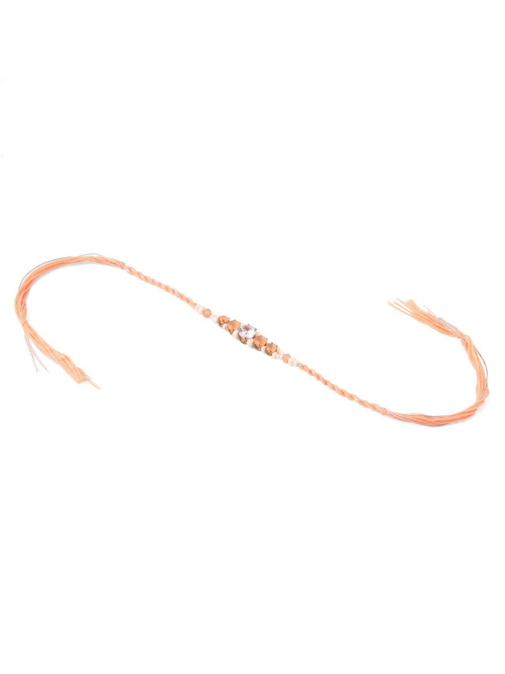 NVR Men Set of 3 Floral Design Multicolor Artificial Stones & Pearls Thread Rakhi Combo | Grocsy