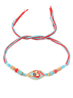 NVR Men Red & Blue Artificial Stones and Beads Om Thread Rakhi Combo | Grocsy