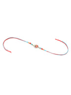 NVR Men Red & Blue Artificial Stones and Beads Om Thread Rakhi Combo | Grocsy