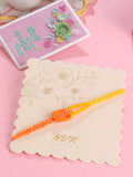 NVR Men's Multicolor Pearls Thread Rakhi with Roli Chawal Chandan & Mishri | Grocsy