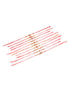 NVR Men Set of 10 Red Artificial Stones and Beads Rudraksh Thread Rakhi Combo | Grocsy