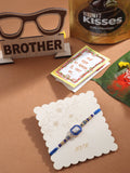 NVR Men Blue Artificial Stones Handmade Thread Rakhi, Combo for Rakshabandhan | Grocsy