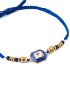 NVR Men Blue Artificial Stones Handmade Thread Rakhi, Combo for Rakshabandhan | Grocsy