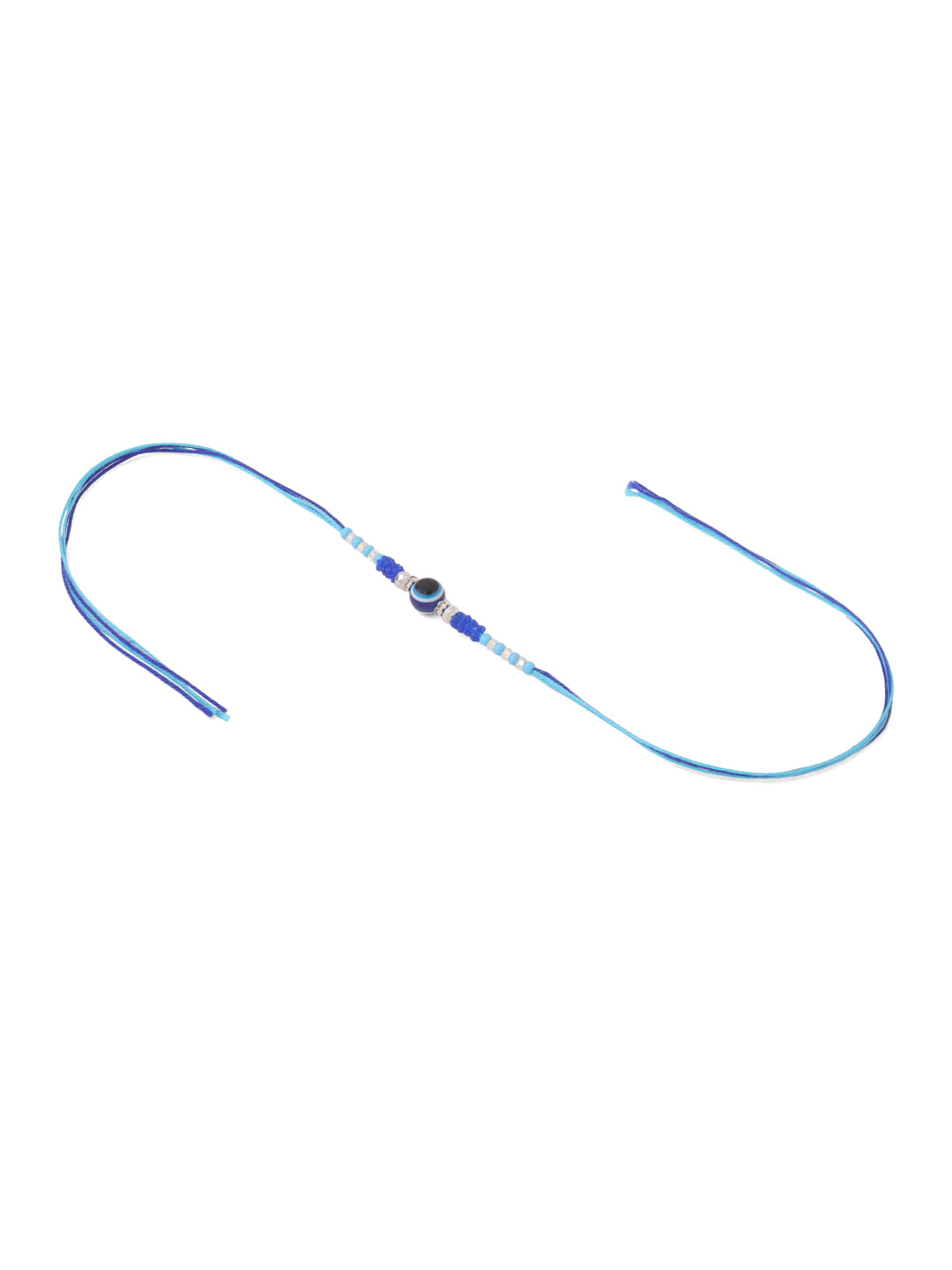 NVR Men Set of 2 Blue Evil Eye Artificial Beads Thread Rakhi Combo | Grocsy